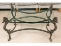 Fabulous Horse Finial Glass Coffee Table