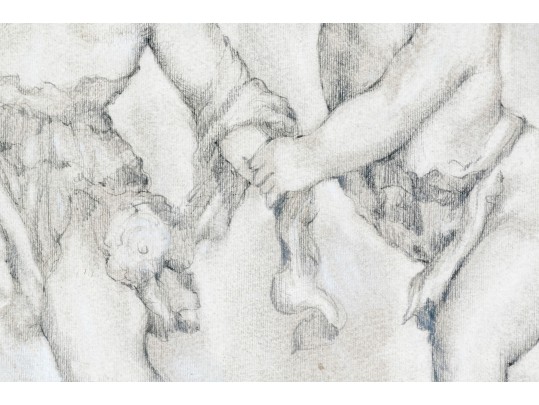P Giovanni Signed Mixed Media On Paper, Putti