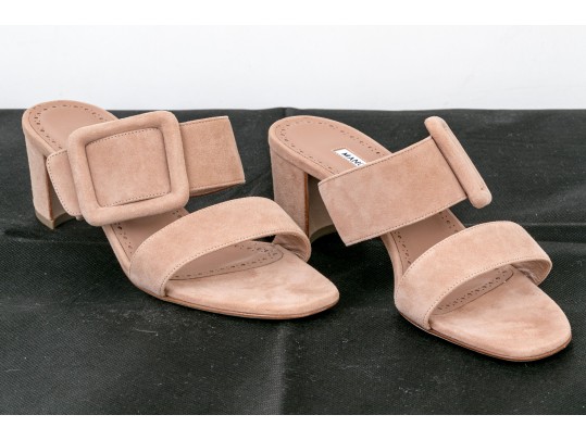 Manolo Blahnik Suede Slides