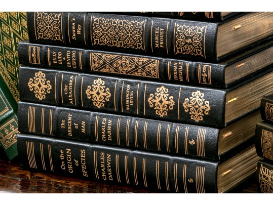 Collection Of 50 Leather Bound Books