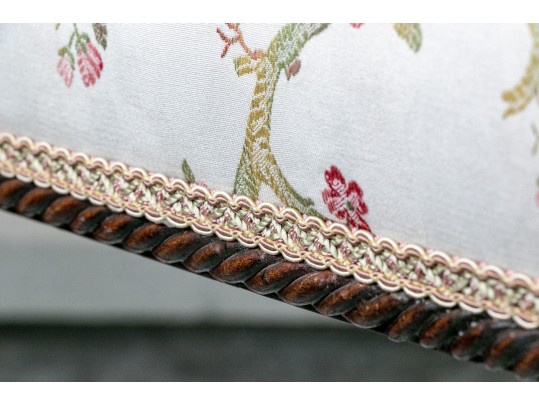 Louis XVI Style Brass Mounted, Upholstered Stool / Ottoman
