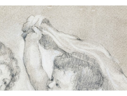 P Giovanni Signed Mixed Media On Paper, Putti