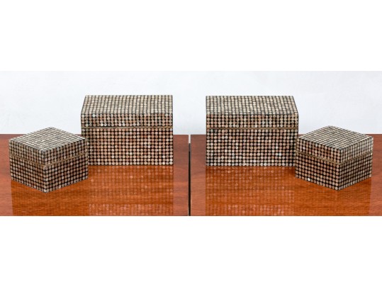 Group Of Decorative Boxes With Mother Of Pearl Inlay