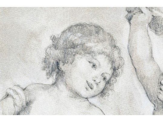 P Giovanni Signed Mixed Media On Paper, Putti