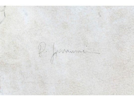 P Giovanni Signed Mixed Media On Paper, Putti