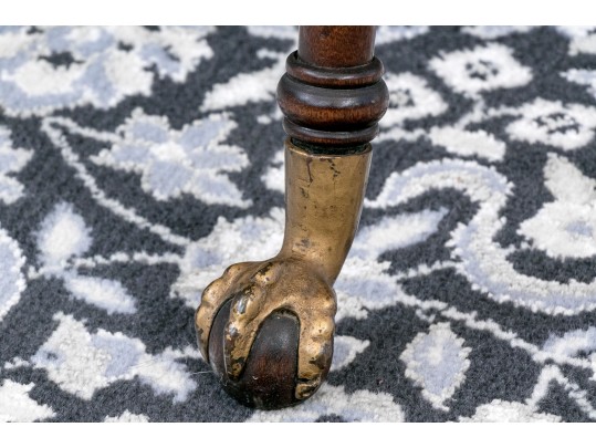 Louis XVI Style Brass Mounted, Upholstered Stool / Ottoman