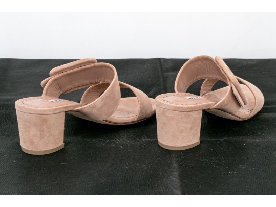 Manolo Blahnik Suede Slides