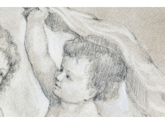 P Giovanni Signed Mixed Media On Paper, Putti