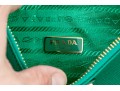 Prada Green Leather Clutch / Purse, Re-Edition Leather Mini Bag