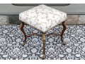 Louis XVI Style Brass Mounted, Upholstered Stool / Ottoman