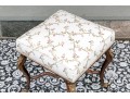 Louis XVI Style Brass Mounted, Upholstered Stool / Ottoman