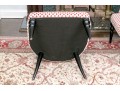 Divine Pair Of Upholstered Armchairs With Brass Tack Nailhead Trim