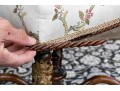 Louis XVI Style Brass Mounted, Upholstered Stool / Ottoman