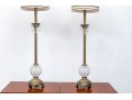 Pair Of Cut Crystal And Brass Table Lamps 