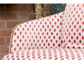 Divine Pair Of Upholstered Armchairs With Brass Tack Nailhead Trim