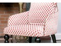 Divine Pair Of Upholstered Armchairs With Brass Tack Nailhead Trim