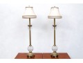 Pair Of Cut Crystal And Brass Table Lamps 