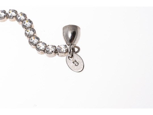 Sterling Silver Lovely Round Brilliant Cut CZ Line Bracelet