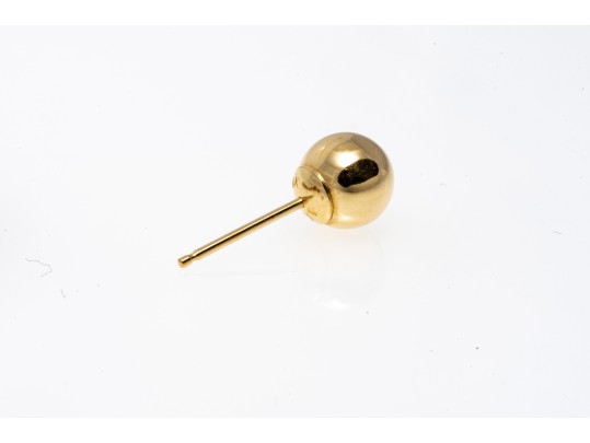 18K Yellow Gold Classic Ball Earrings, With Ribbed Twisted Earrings Jackets