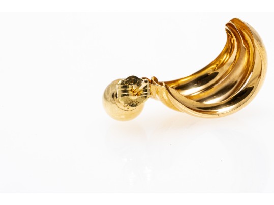 18K Yellow Gold Classic Ball Earrings, With Ribbed Twisted Earrings Jackets