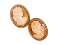 14K Classic Opposing Cameo Earrings