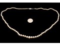 Vintage Graduated Cultured 3mm To 7mm Cultured Pearl Necklace, 14k Clasp