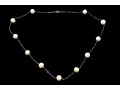 14k White Gold Delicate Cultured Freshwater Pearl Tin Cup Style Necklace