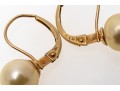 14k Yellow Gold Classic 7.75 Mm Cultured Pearl Drop Earrings