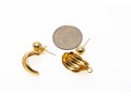 18K Yellow Gold Classic Ball Earrings, With Ribbed Twisted Earrings Jackets