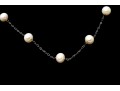 14k White Gold Delicate Cultured Freshwater Pearl Tin Cup Style Necklace