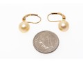 14k Yellow Gold Classic 7.75 Mm Cultured Pearl Drop Earrings