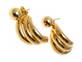 18K Yellow Gold Classic Ball Earrings, With Ribbed Twisted Earrings Jackets