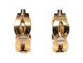 14k Yellow Gold Fun Wavy Hoop Earrings, Decorated With White Gold Screw Heads