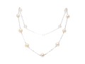 14k White Gold Delicate Cultured Freshwater Pearl Tin Cup Style Necklace