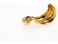 18K Yellow Gold Classic Ball Earrings, With Ribbed Twisted Earrings Jackets