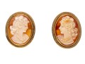 14K Classic Opposing Cameo Earrings