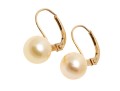 14k Yellow Gold Classic 7.75 Mm Cultured Pearl Drop Earrings