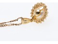 14K Pearl And Diamond Pendant Necklace
