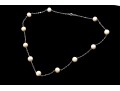 14k White Gold Delicate Cultured Freshwater Pearl Tin Cup Style Necklace