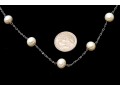 14k White Gold Delicate Cultured Freshwater Pearl Tin Cup Style Necklace