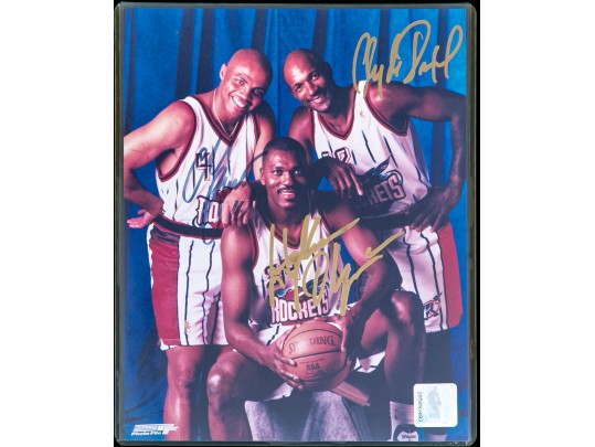 Autographed Houston Rockets Basketball Memorabilia Photograph