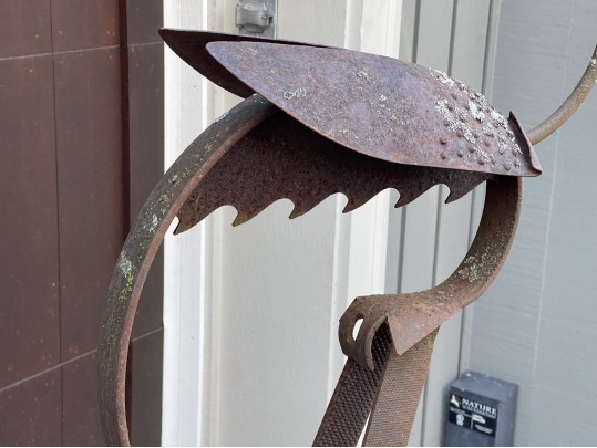 Bill Heise (American, 1942 - 2011) Vintage Found Metal Flamingo Sculpture