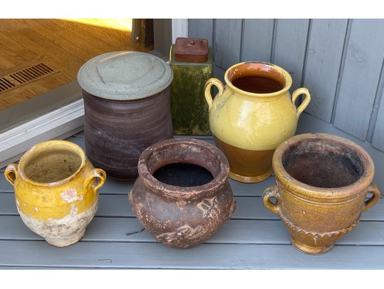 Funky Collection Of 6 Ceramic Vases And Jardinieres