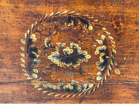 Asian Hand Painted And Carved Wooden Storage Chest