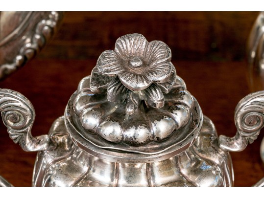 Vintage Three Piece Mexican Sterling Silver Tea Set, 60.72 OZT