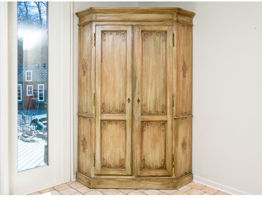 Charming, Provincial Style Corner Cabinet