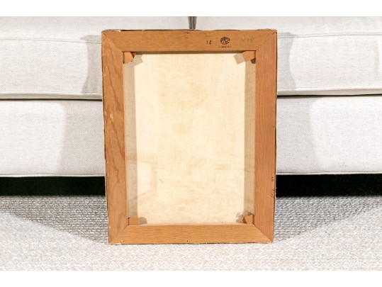 Signed Modern Oil On Canvas, Figural Urban Landscape, 1968