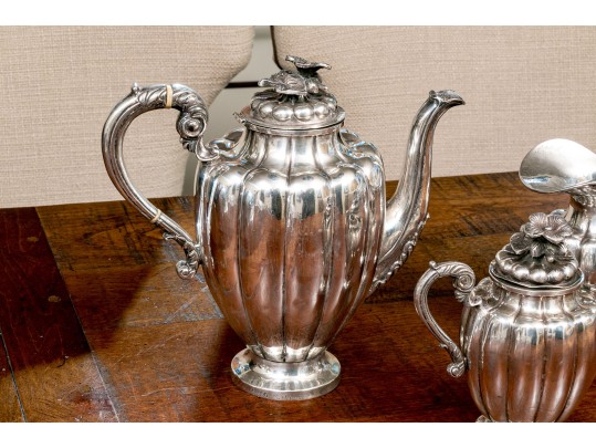 Vintage Three Piece Mexican Sterling Silver Tea Set, 60.72 OZT