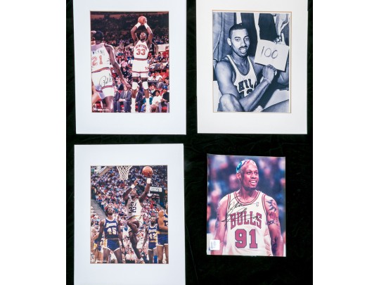 Collection Of 5 Autographed Basketball Photographs 