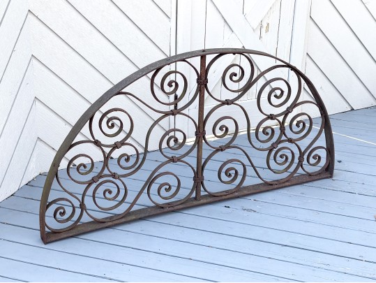 Vintage Wrought Iron French Transom